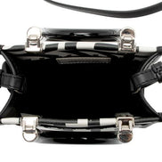 Fendi Sunshine Nero and Blanco Calfskin Leather Mini Bag available at Queen Bee of Beverly Hills