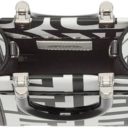 Fendi Sunshine Nero and Blanco Calfskin Leather Mini Bag available at Queen Bee of Beverly Hills