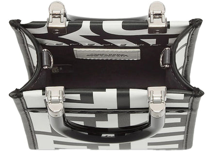 Fendi Sunshine Nero and Blanco Calfskin Leather Mini Bag available at Queen Bee of Beverly Hills