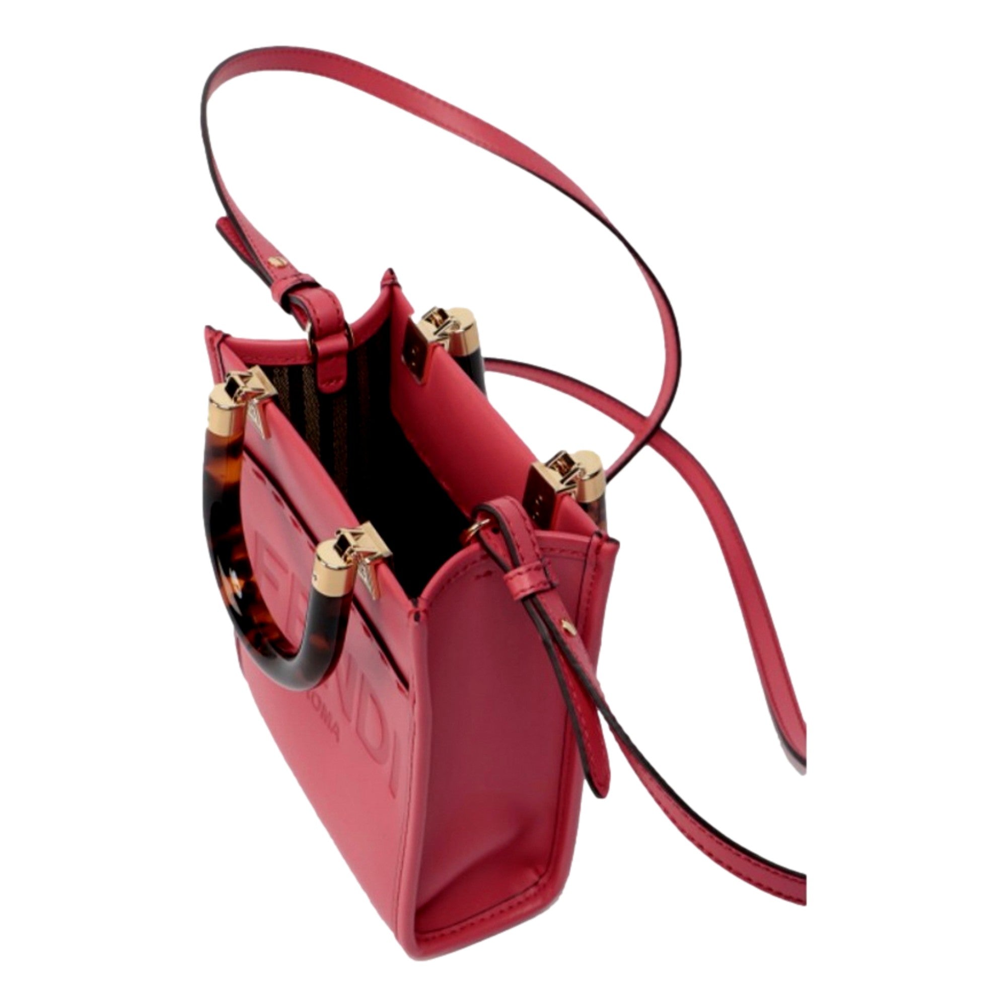 Fendi Sunshine Shopper Fuchsia Pink Small Handbag Crossbody Bag available at Queen Bee of Beverly Hills