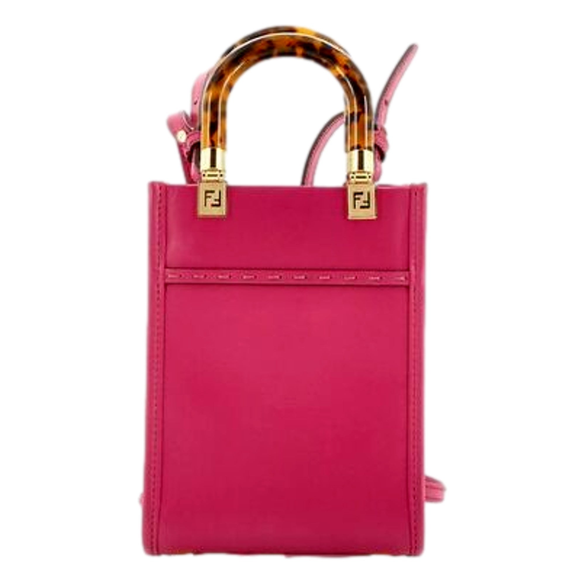 Fendi Sunshine Shopper Fuchsia Pink Small Handbag Crossbody Bag available at Queen Bee of Beverly Hills