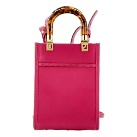 Fendi Sunshine Shopper Fuchsia Pink Small Handbag Crossbody Bag available at Queen Bee of Beverly Hills