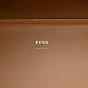 Fendi Sunshine Tan Leather Snake Print Logo Large Tote available at Queen Bee of Beverly Hills