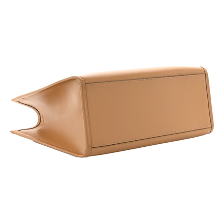 Fendi Sunshine Tan Leather Snake Print Logo Large Tote available at Queen Bee of Beverly Hills