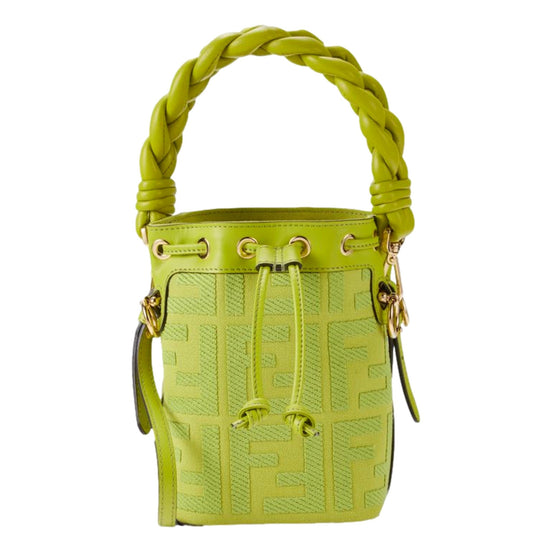 Fendi Wasabi Mon Tresor Mini Bucket Bag available at Queen Bee of Beverly Hills
