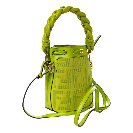 Fendi Wasabi Mon Tresor Mini Bucket Bag available at Queen Bee of Beverly Hills