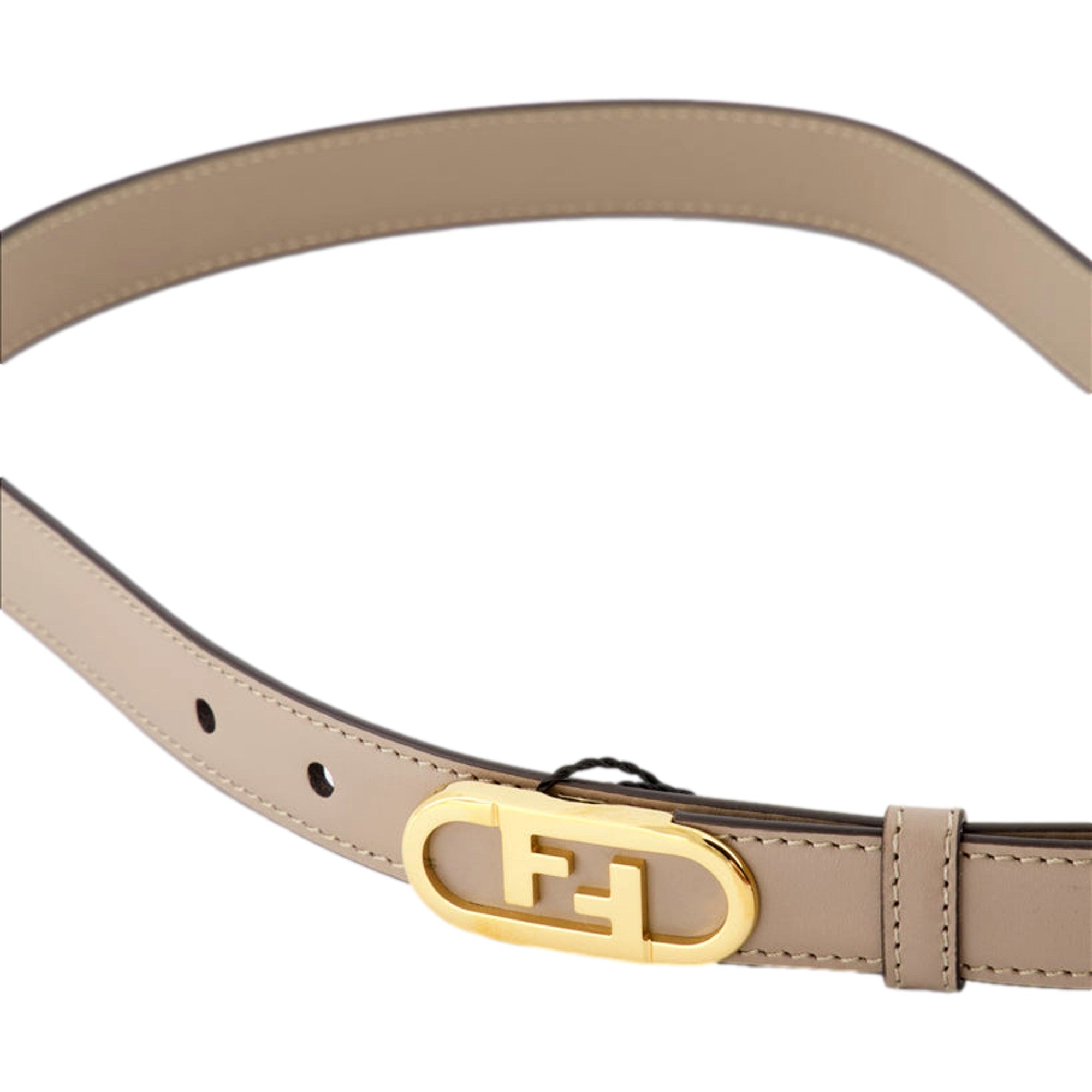 Fendi Women's Grey Tortora Skinny O'Lock Belt Size 90 available at Queen Bee of Beverly Hills