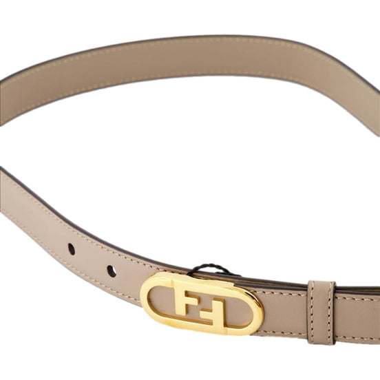 Fendi Women's Grey Tortora Skinny O'Lock Belt Size 90 available at Queen Bee of Beverly Hills