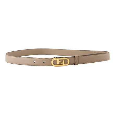 Fendi Women's Grey Tortora Skinny O'Lock Belt Size 90 available at Queen Bee of Beverly Hills