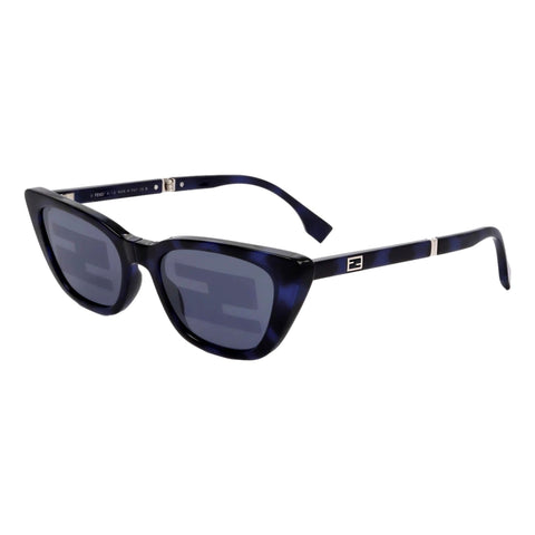Fendi Women's Injected Touch of FF Blue Havana Sunglasses available at Queen Bee of Beverly Hills