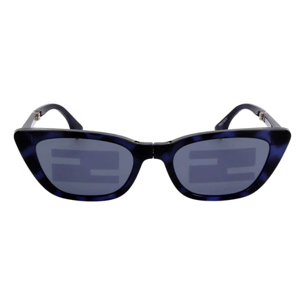 Fendi Women's Injected Touch of FF Blue Havana Sunglasses available at Queen Bee of Beverly Hills