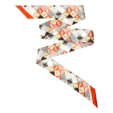Fendi 100% Silk Wrappy Scarf in Multicolor FF Patchwork Print - available at Queen Bee of Beverly Hills. 