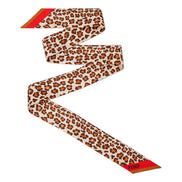 Fendi Wrappy Silk Bag Scarf in Leopard Print with Red Border - available at Queen Bee of Beverly Hills. 