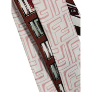 Fendi Baguette Print Silk Wrappy Scarf Dark Brown and White - available at Queen Bee of Beverly Hills. 