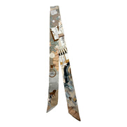 Fendi Roma Boutique Print Silk Wrappy Scarf Beige Brown - available at Queen Bee of Beverly Hills. 