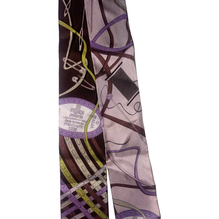 Fendi Wrappy Malva Multicolor Graphic Print Silk Scarf