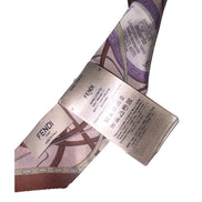 Fendi Wrappy Malva Multicolor Graphic Print Silk Scarf
