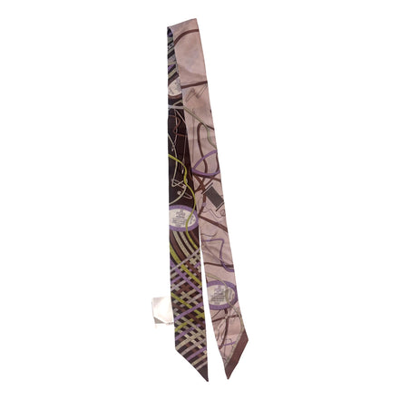 Fendi Wrappy Malva Multicolor Graphic Print Silk Scarf