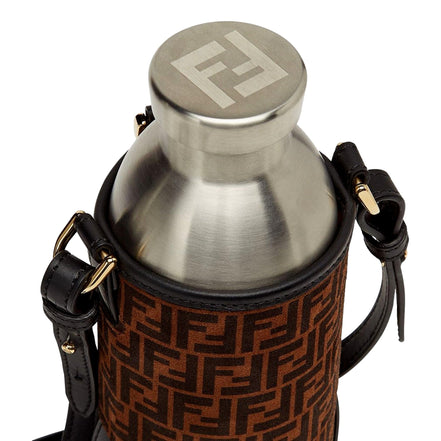 Fendi x 24 Bottles FF Print Suede Bottle Holder Crossbody 2 Piece Set available at Queen Bee of Beverly Hills