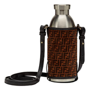 Fendi x 24 Bottles FF Print Suede Bottle Holder Crossbody 2 Piece Set available at Queen Bee of Beverly Hills