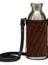 Fendi x 24 Bottles FF Print Suede Bottle Holder Crossbody 2 Piece Set available at Queen Bee of Beverly Hills