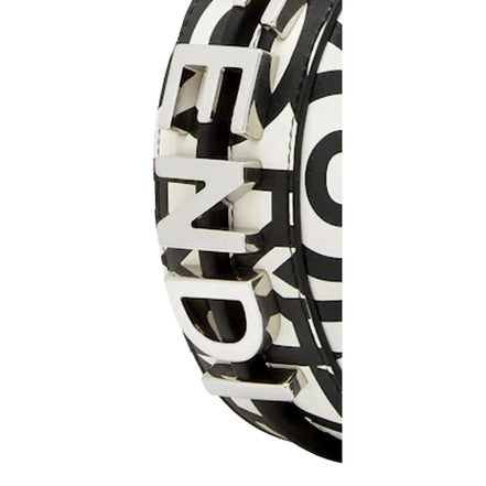 Fendi x Marc Jacobs Fendigraphy Black and White Hobo Nano Bag available at Queen Bee of Beverly Hills