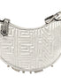 Fendi x Marc Jacobs Fendigraphy Silver Mini Hobo Leather Bag available at Queen Bee of Beverly Hills
