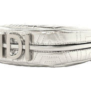 Fendi x Marc Jacobs Fendigraphy Silver Mini Hobo Leather Bag available at Queen Bee of Beverly Hills