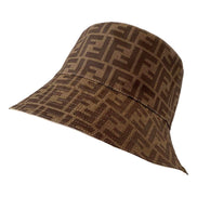 Fendi Zucca Brown Woven Fabric Bucket Hat Large available at Queen Bee of Beverly Hills