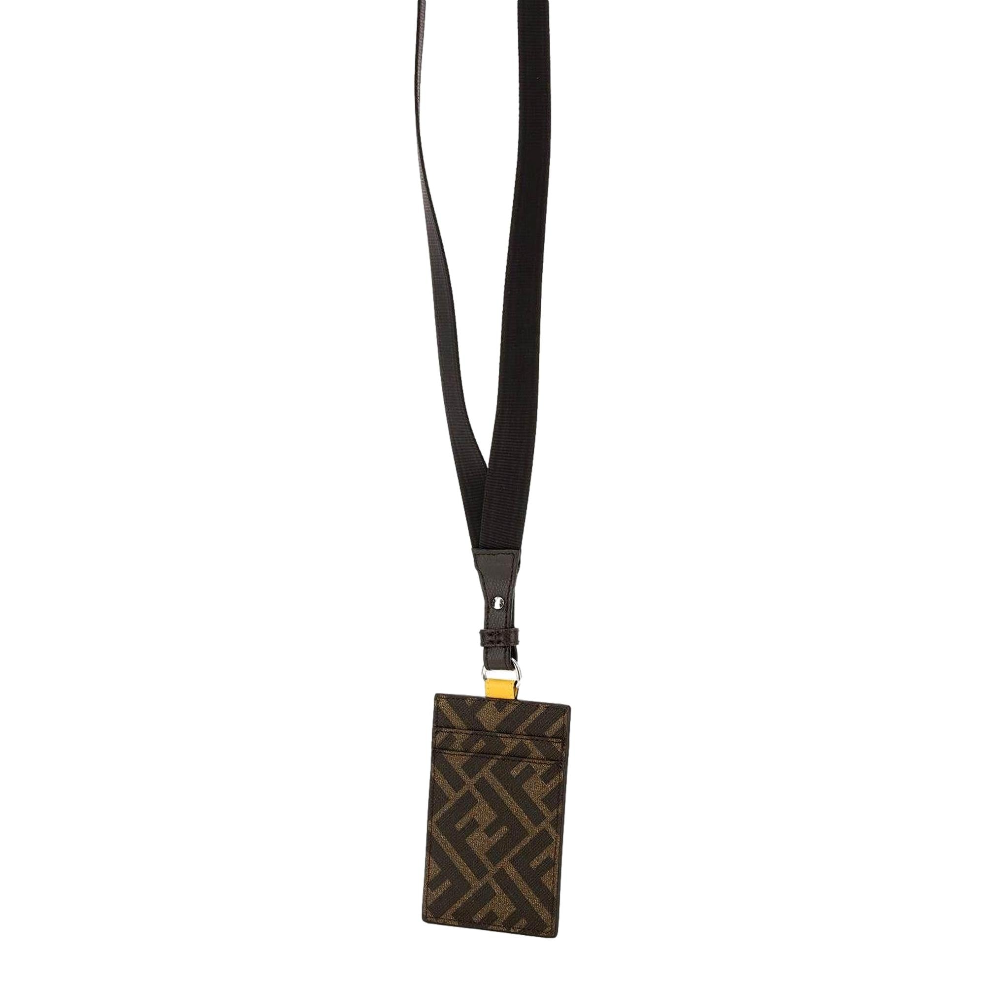 Fendi Zucca Canvas Cardholder Wallet Lanyard available at Queen Bee of Beverly Hills