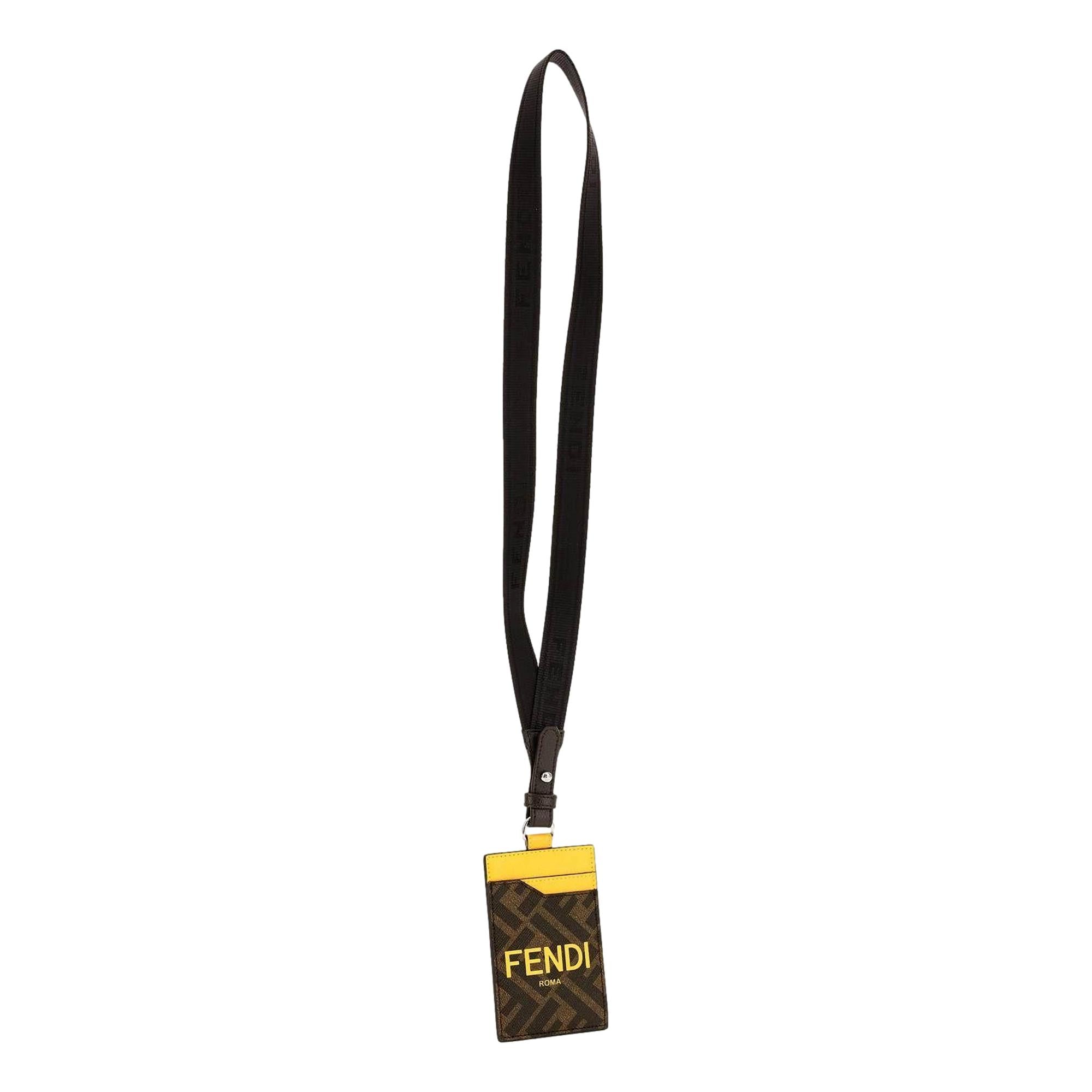 Fendi Zucca Canvas Cardholder Wallet Lanyard available at Queen Bee of Beverly Hills