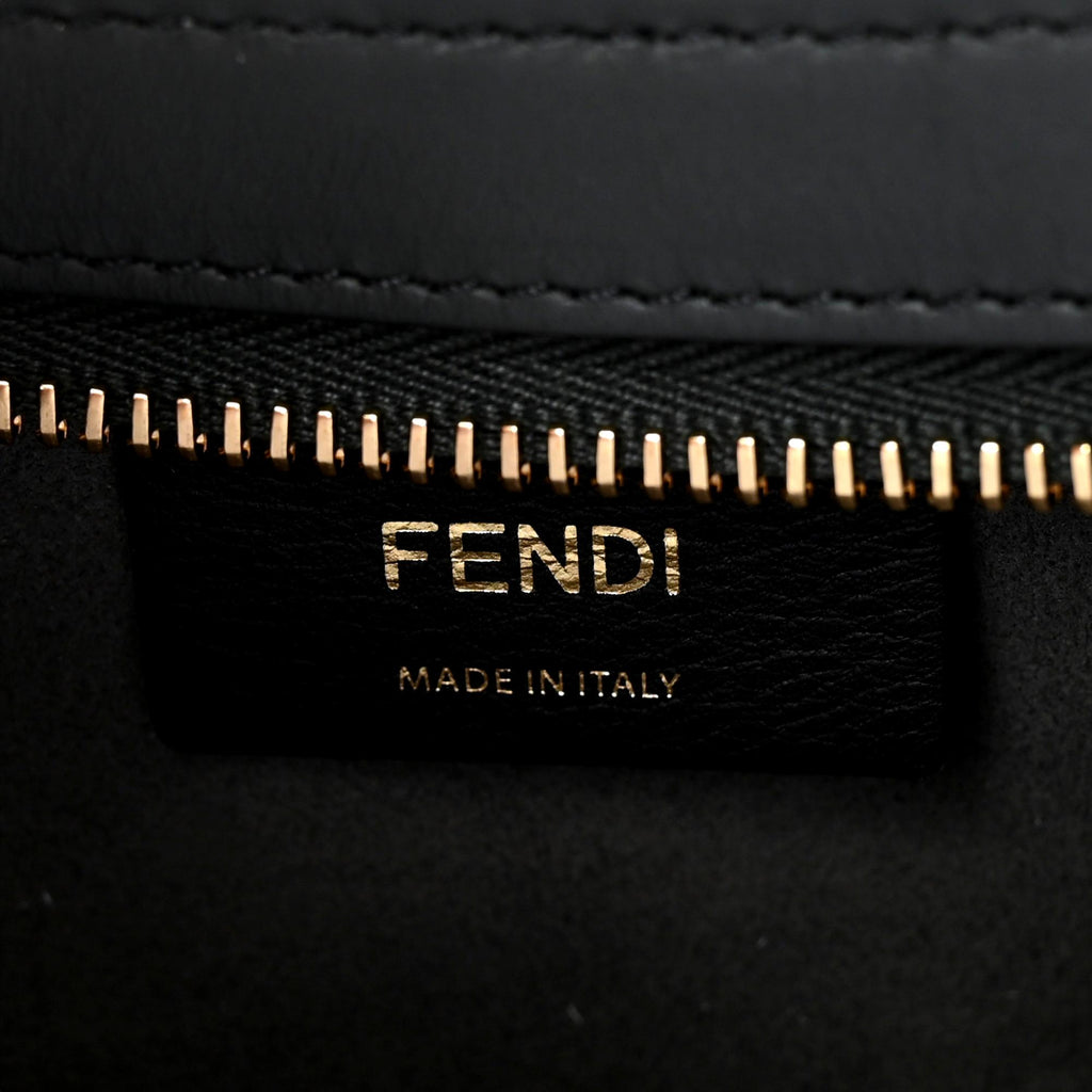 Fendi O'Lock Swing FF Logo Anthracite Gray Chenille Shoulder Bag