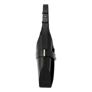 Ferragamo Arch Black Brushed Leather Hobo Shoulder Bag available at Queen Bee of Beverly Hills