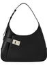 Ferragamo Arch Black Brushed Leather Hobo Shoulder Bag available at Queen Bee of Beverly Hills