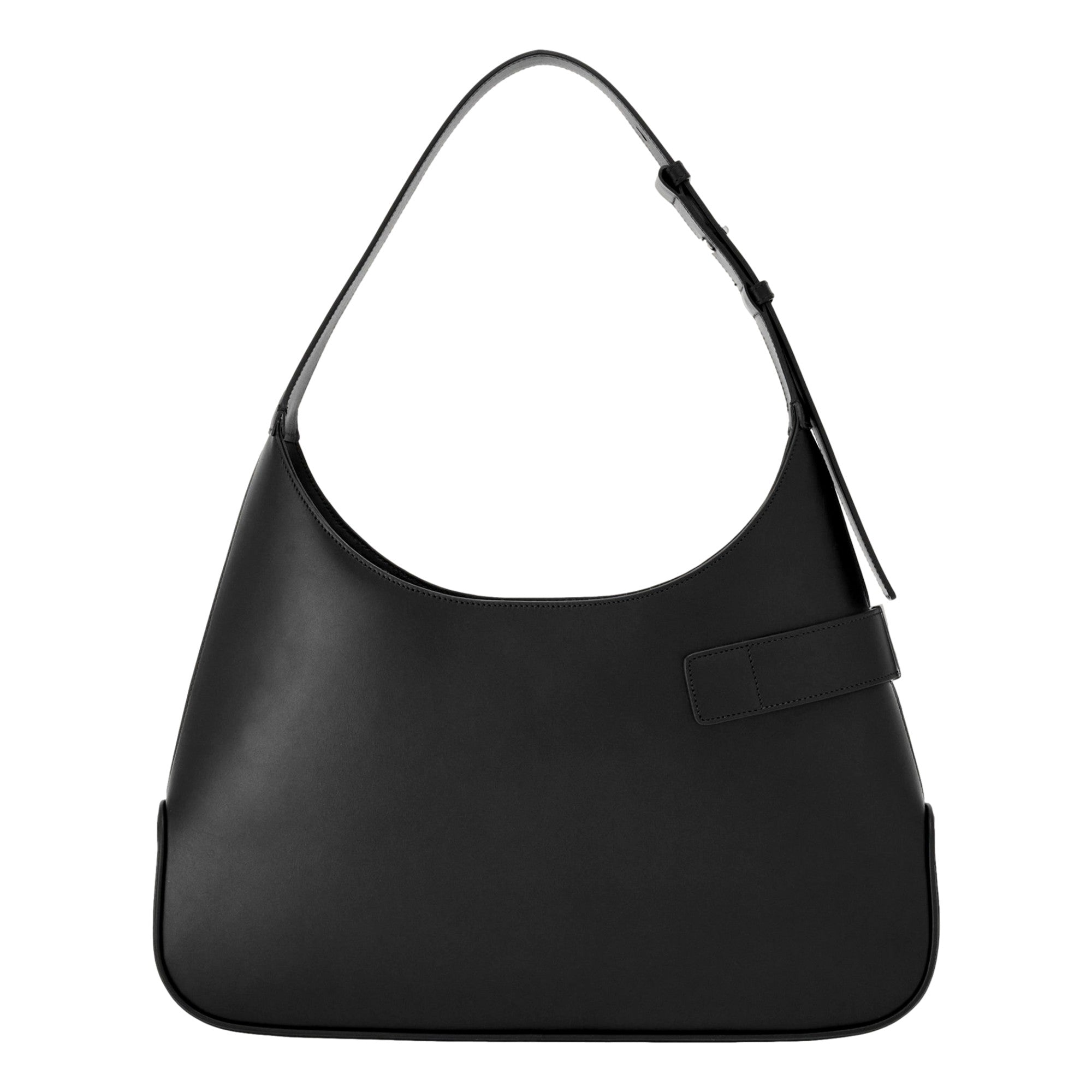 Ferragamo Arch Black Brushed Leather Hobo Shoulder Bag available at Queen Bee of Beverly Hills