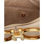Ferragamo Gancio Beige Calfskin Daino Maxi Hobo Shoulder Bag available at Queen Bee of Beverly Hills