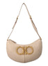 Ferragamo Gancio Beige Calfskin Daino Maxi Hobo Shoulder Bag available at Queen Bee of Beverly Hills