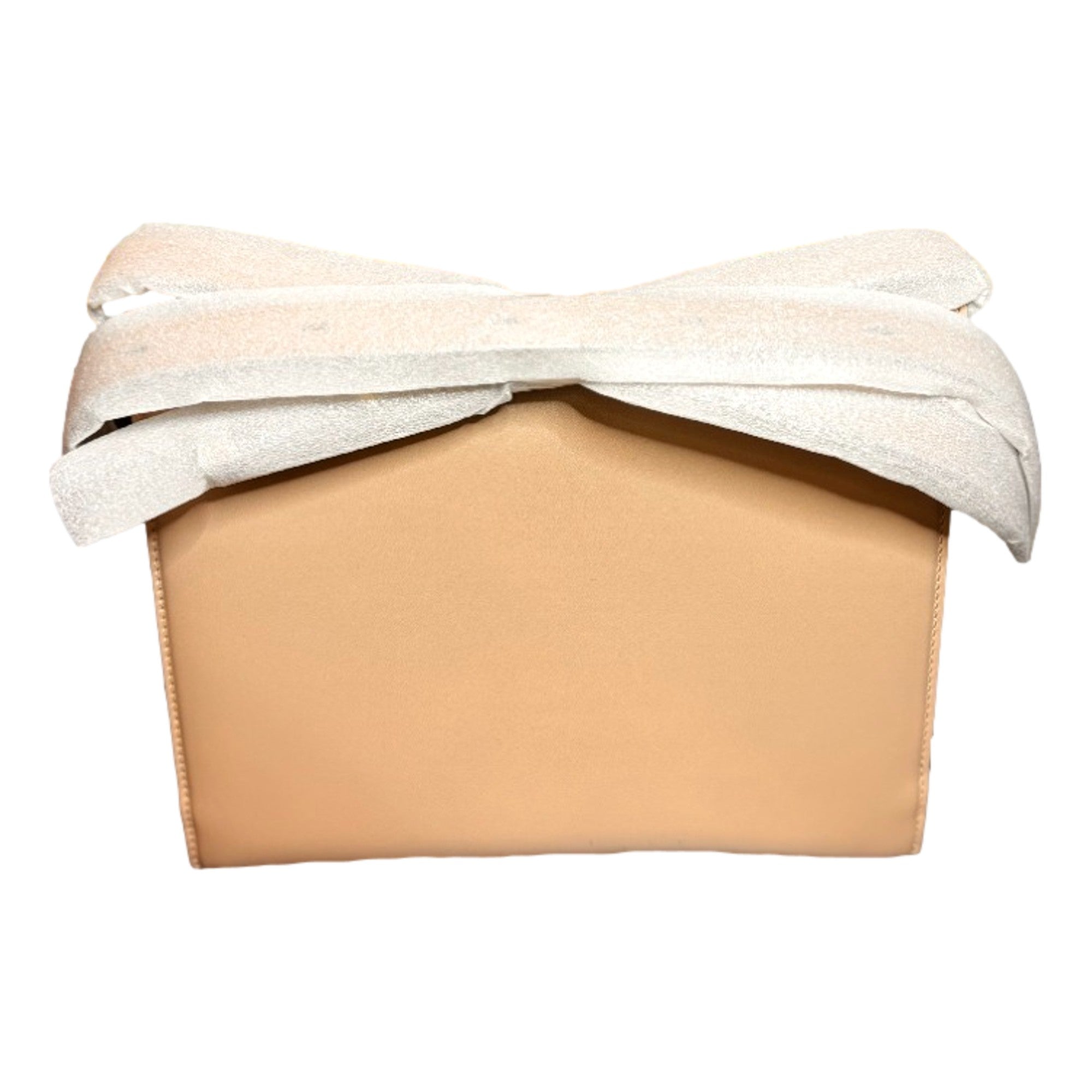 Ferragamo Trifolio Soft Leather Flap Crossbody Bag Ameretti Beige Gold Hardware sold at Queen Bee of Beverly Hills
