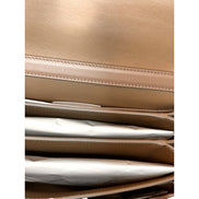 Ferragamo Trifolio Soft Leather Flap Crossbody Bag Ameretti Beige Gold Hardware sold at Queen Bee of Beverly Hills