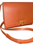 Ferragamo Trifolio Soft Leather Flap Crossbody Bag Cognac Brown available at Queen Bee of Beverly Hills