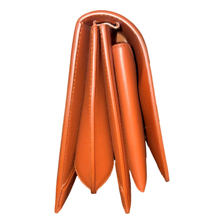 Ferragamo Trifolio Soft Leather Flap Crossbody Bag Cognac Brown available at Queen Bee of Beverly Hills