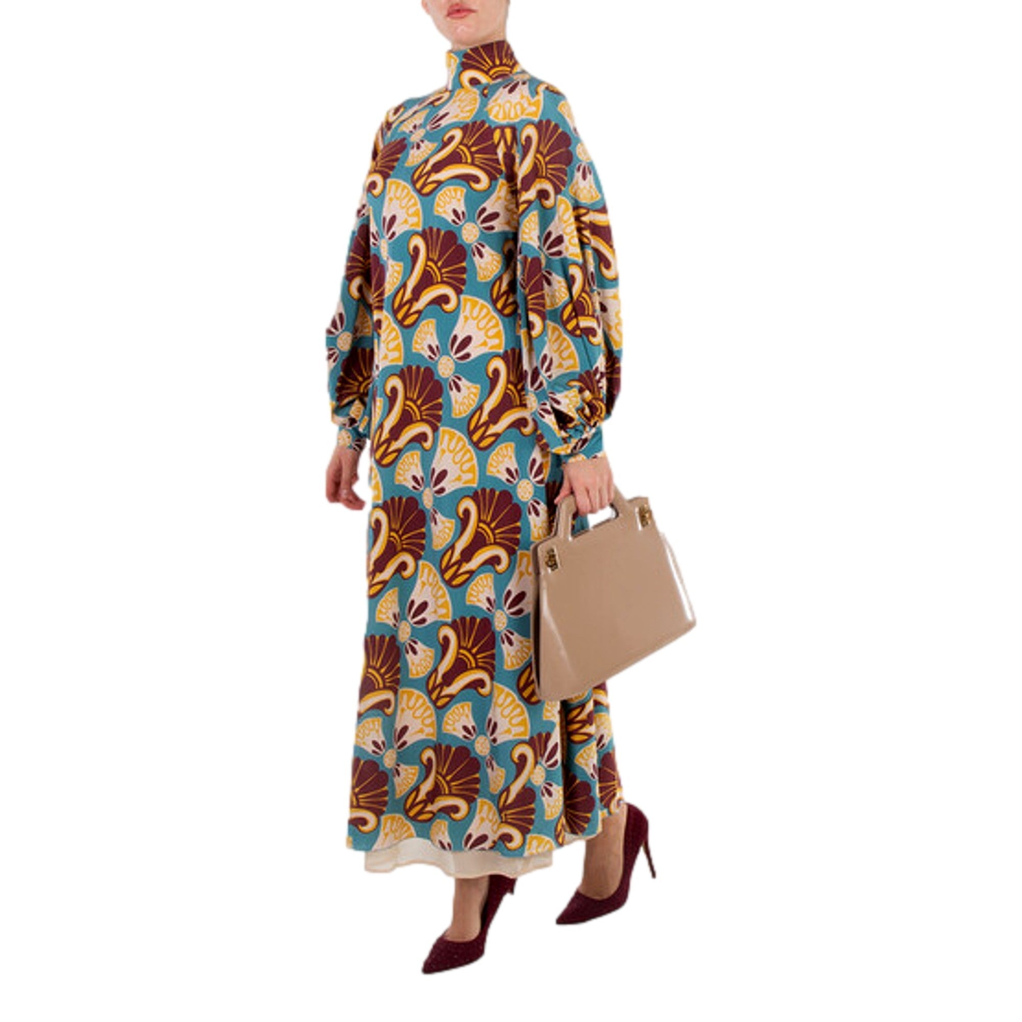 Ferragamo Wanda Beige Patent Leather Top Handle Handbag available at Queen Bee of Beverly Hills