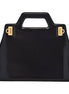 Ferragamo Wanda Black Patent Leather Top Handle Handbag available at Queen Bee of Beverly Hills