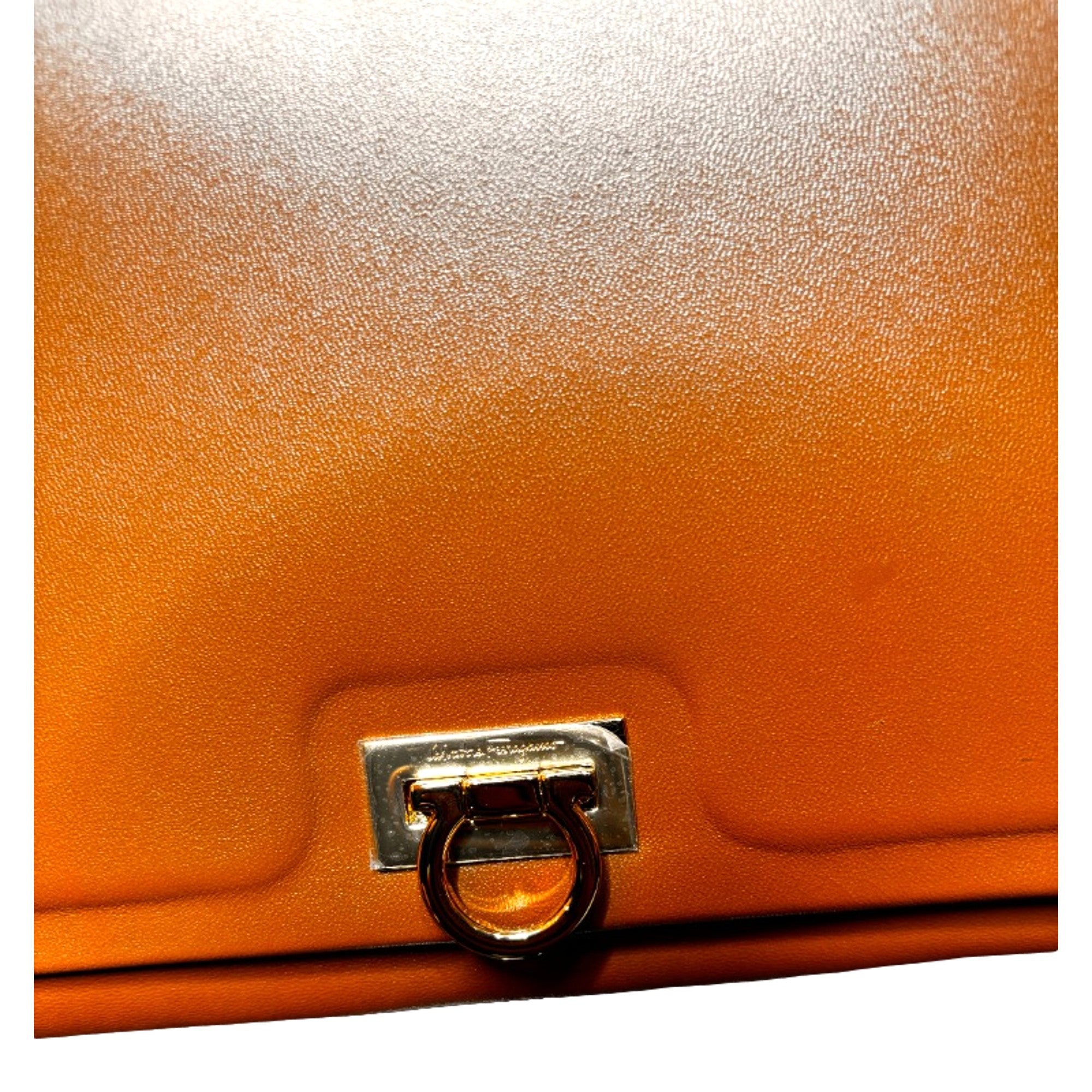Ferragamo Trifolio Soft Leather Flap Crossbody Bag Sella Brown Gold Gancini Closure sold at Queen Bee of Beverly  Hills