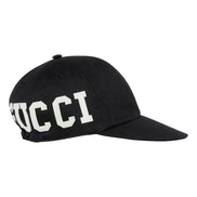 Gucci 25 Logo Cotton Baseball Cap in Black Medium