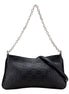 Gucci GG Emblem Black Leather Shoulder Bag Chain Strap