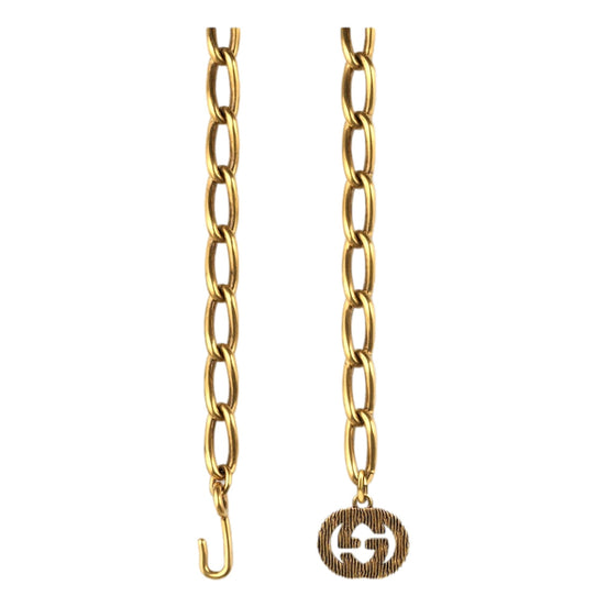 Gucci Antique Gold-Toned Metal Chain Waist Belt with Interlocking G Size 60 available at Queen Bee of Beverly Hills