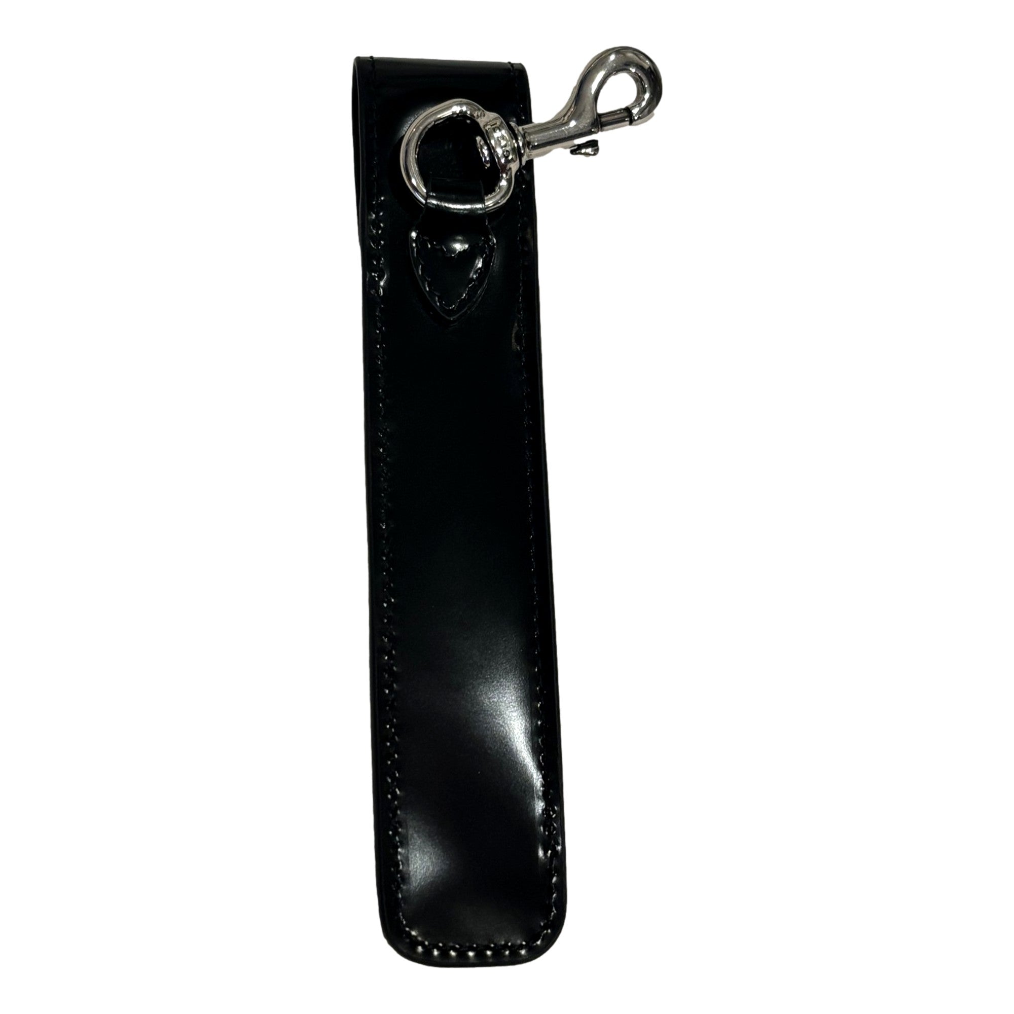 Gucci Black Patent Leather Apple Pencil Holder Keychain - available at Queen Bee of Beverly Hills. 