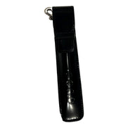 Gucci Black Patent Leather Apple Pencil Holder Keychain - available at Queen Bee of Beverly Hills. 