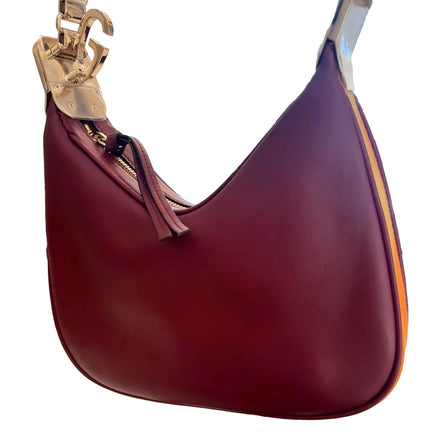 Gucci Attaché Small Shoulder Bag Burgundy Leather available at Queen Bee of Beverly Hills